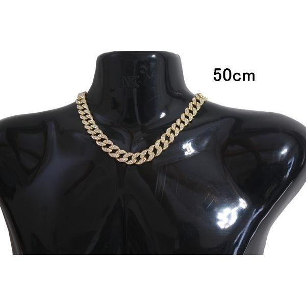 キューバンネックレス 50cm ゴールド ヒップホップ  マイアミキューバンチェーン ブリンブリン ...