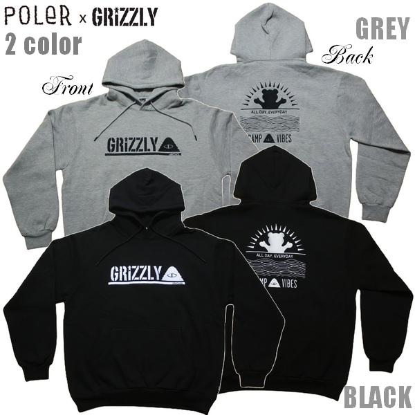 GRIZZLY × POLER パーカー  グリズリー×ポーラー コラボ STAMP EMB HOO...