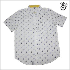 LRG 半袖 シャツ STAY ANCHORED SS WOVEN C142001 エルアールジー メンズ 白｜m-market-web