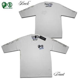 NESTA 七分袖Tシャツ WHT パッチワークJQ 193NB1102 ホワイト ネスタブランド｜m-market-web