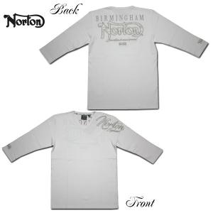 Norton 七分袖Tシャツ ワッペン 七分袖Vネック TEE WHT 193N1101 ホワイト ノートン｜m-market-web