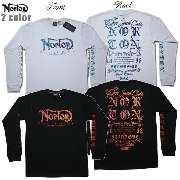 Norton 長袖Tシャツ フローリッシュグラデロゴロンT 231N1102 ロンT ノートン ブラ...