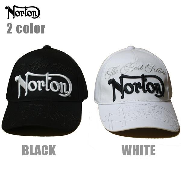 Norton キャップ オーバーステッチロゴツイルキャップ 243N8707 ブラック ホワイト 黒...