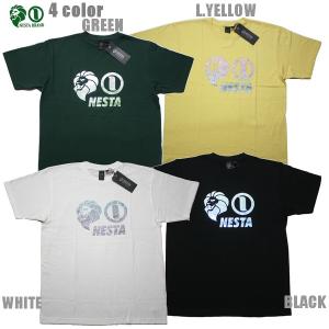 NESTA Tシャツ スリーアイコンラメTEE JPN加工 232NB1051 ブラック 黒 レゲエ ネスタ [メール便可]｜m-market-web