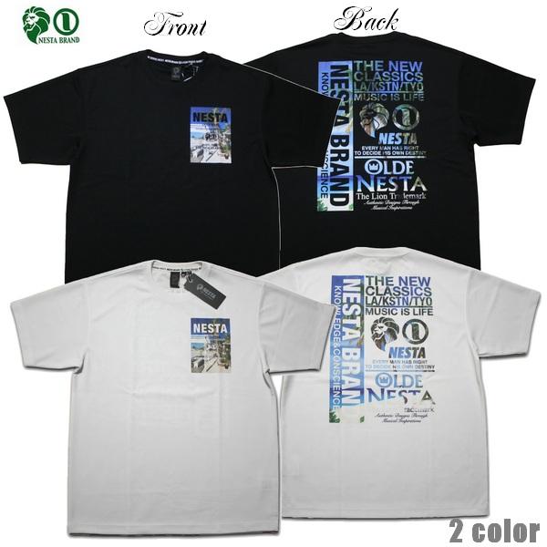 NESTA Tシャツ DRYサマーフォトTEE 232NB1014 ホワイト ブラック ネスタ レゲ...