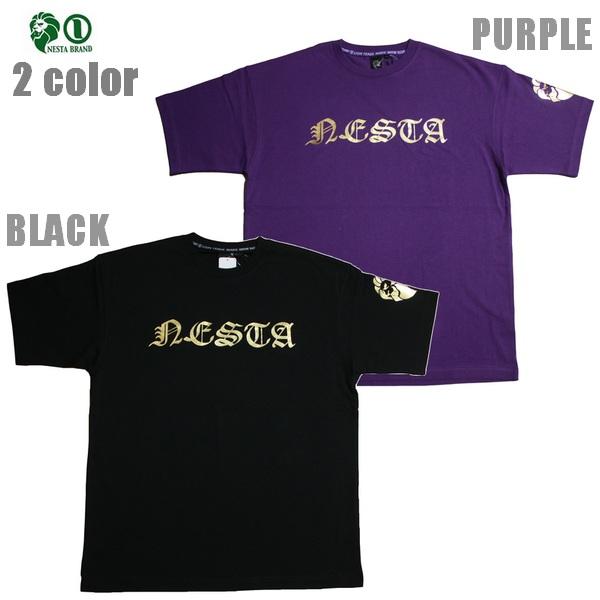 NESTA Tシャツ ネスタゴールドTEE 242NB1003 ブラック パープル 黒 紫 レゲエ ...