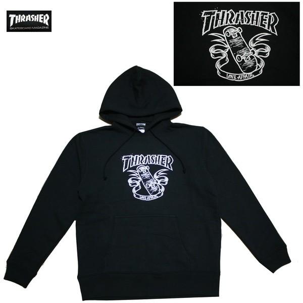 THRASHER パーカー LOVE AFFAIR HOODIE BLK TH8505 ブラック ス...