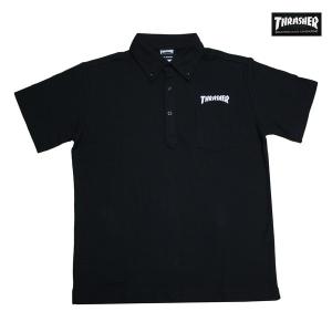 THRASHER ポロシャツ HOMETOWN POCKET POLO SHIRT BLK TH8702P ブラック スラッシャー｜m-market-web