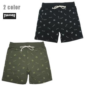 THRASHER ショートパンツ HOMETOWN GONZ PILE-SHORTS TH6056 ブラック カーキ スラッシャー｜m-market-web