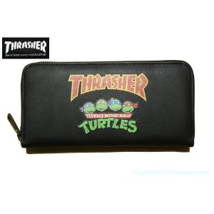 THRASHER ロングウォレット 長財布  [ THRASHER × TURTLES ] TT-TH2311 スラッシャー タートルズ ブラック｜m-market-web