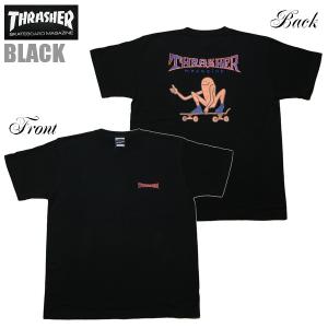 THRASHER Tシャツ Gons Thumbs Up S/S TEE TH913968 スラッシャー 黒 ブラック スケーター メール便可｜m-market-web