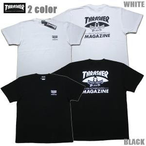 THRASHER Tシャツ Emblem S/S TEE TH91407 スラッシャー ブラック ホワイト スケーター メール便可｜m-market-web
