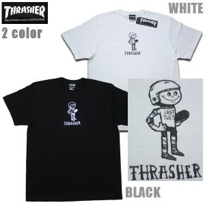 THRASHER Tシャツ LAST TUES S/S TEE TH91410 スラッシャー ブラック ホワイト スケーター スケボー メール便可