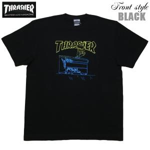 THRASHER Tシャツ JUL 2012 Stencil S/STEE TH911288 スラッシャー 黒 ブラック スケーター メール便可｜m-market-web