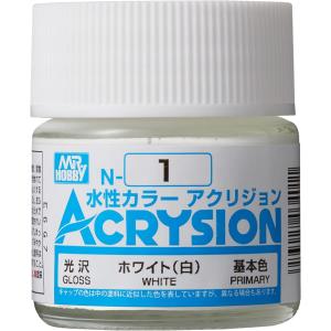 クレオス アクリジョンカラー ホワイト 光沢 N-01 10ml 塗料