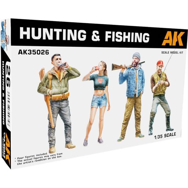 AKインタラクティブ 1/35 ハンティング＆フィッシング・フィギュアセット プラモデル AK350...