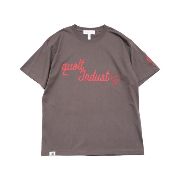 クオルト quolt 半袖Tシャツ メンズ INDUSTRY TEE 春夏商品 ホワイト ブラウン ...