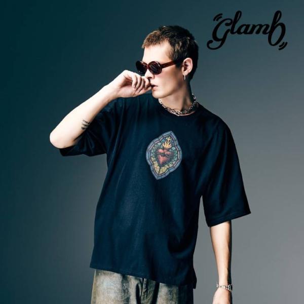 お取り寄せ商品 glamb グラム 5分袖Tシャツ メンズ Stained Glass T-Shir...
