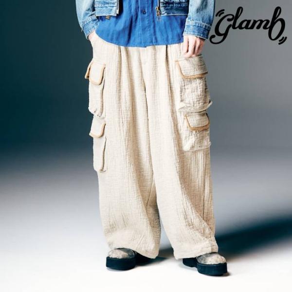 お取り寄せ商品 glamb グラム カーゴパンツ メンズ Linen Cargo Pants リネン...