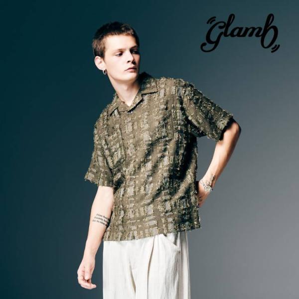 お取り寄せ商品 glamb グラム 半袖シャツ メンズ Fuzzy Check Shirt ファジー...