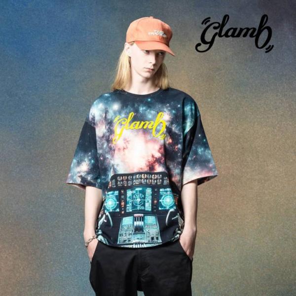 glamb グラム 5分袖Tシャツ メンズ Cosmic Print T-Shirt/コズミックプリ...