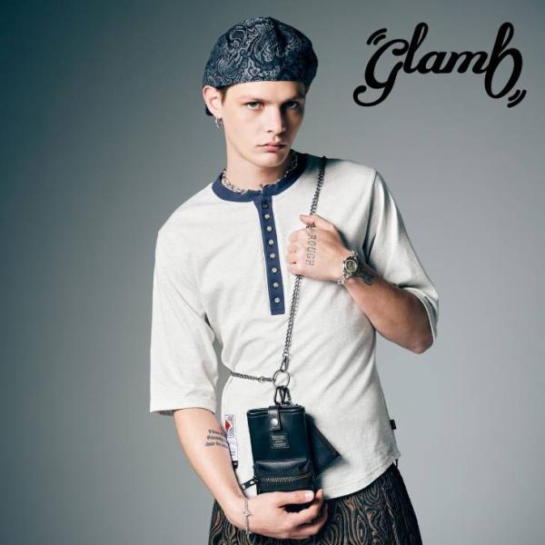 お取り寄せ商品 glamb グラム 5分袖カットソー メンズ Augusta Cutsew オーガス...