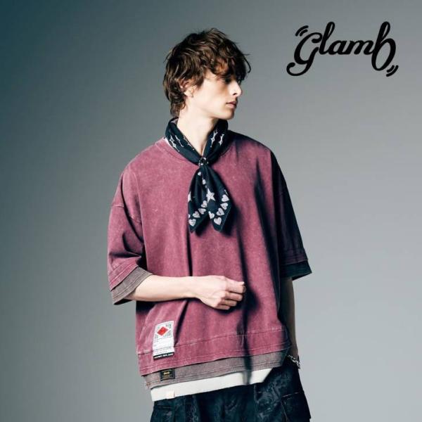 予約商品 glamb グラム 5分袖カットソー メンズ Tri Layered Cutsew トライ...