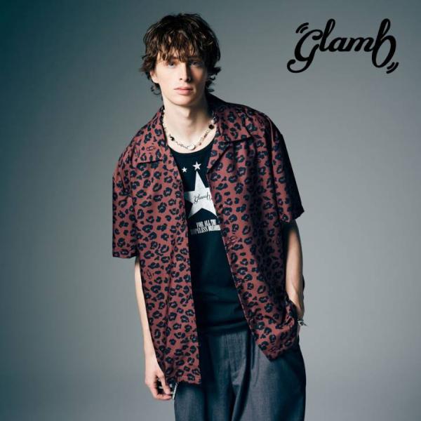 お取り寄せ商品 glamb グラム 半袖シャツ メンズ Leopard Open Collar Sh...