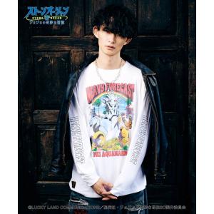 glamb グラム 長袖Tシャツ ユニセックス Weather・R Cutsew/ウェザー・リポートカットソー ホワイト ブラック GB0325/JJ07 ジョジョの奇妙な冒険