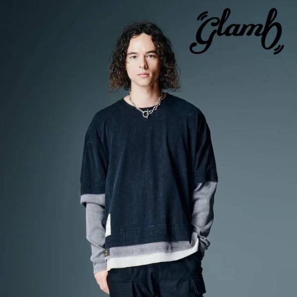 glamb グラム 長袖Tシャツ メンズ Ticket Tag Tri Layered Cutsew...