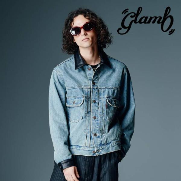 予約商品 glamb グラム デニムジャケット メンズ Leather Combination De...