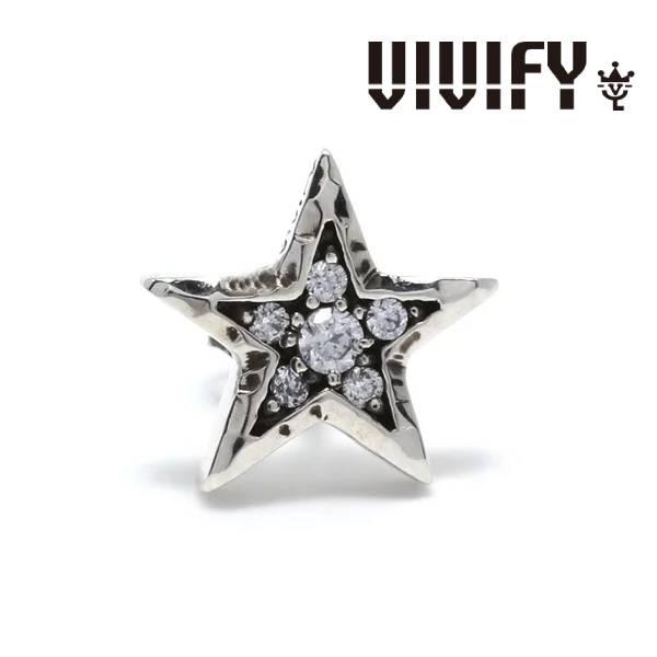 VIVIFY ビビファイ ピアス メンズ Star Pierce シルバー925 クリアー ブラック...
