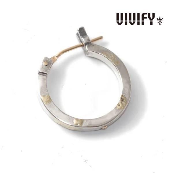 VIVIFY ビビファイ ピアス メンズ K18goldpost SquareLine Hoop P...
