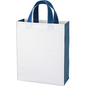 レジ袋 有料化 粗品 景品 プレゼント キャンペーングッズ 雑貨 エコバッグ 不織布コンビトート M ディープブルー 30枚以上で御注文をお願いします｜m-r-kikaku
