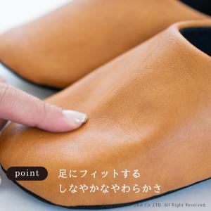 スリッパ ルームシューズ 日本製 フェイクレザ...の詳細画像2
