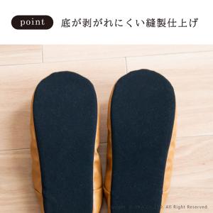 スリッパ ルームシューズ 日本製 フェイクレザ...の詳細画像3