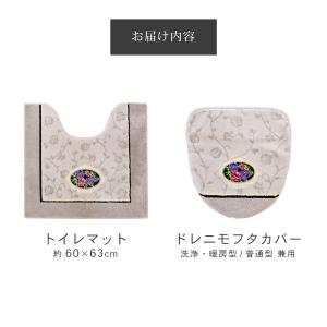 トイレマットセット 2点 シェニールロゼ 約6...の詳細画像1