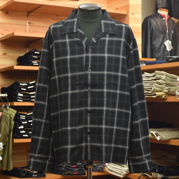 Audience (オーディエンス) 「西脇」レーヨン オンブレチェック オープンカラー 長袖 シャ...