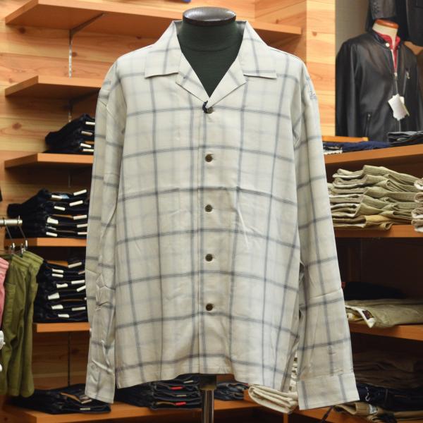 Audience (オーディエンス) 「西脇」レーヨン オンブレチェック オープンカラー 長袖 シャ...