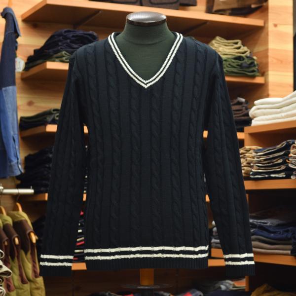 gim (ジム) コットンアクリル チルデンニット ブラック