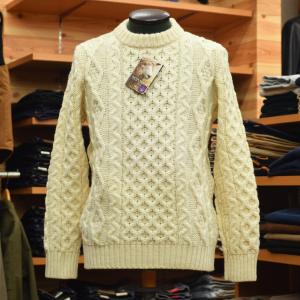 Kerry Woollen Mills カーディガン XS 白 【古着】【中古】【送料無料】 Kerrywoollenmills（ケリーウーレンミルズ） アランケーブル カラー