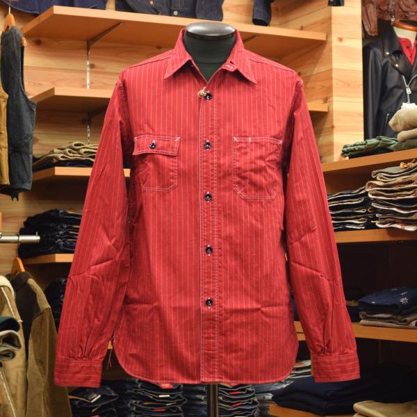 SUGAR CANE (シュガーケーン) 8.5oz レッドウォバッシュストライプ ワークシャツ S...