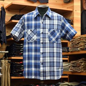 SUGAR CANE (シュガーケーン) ギンガムチェック 半袖ワークシャツ