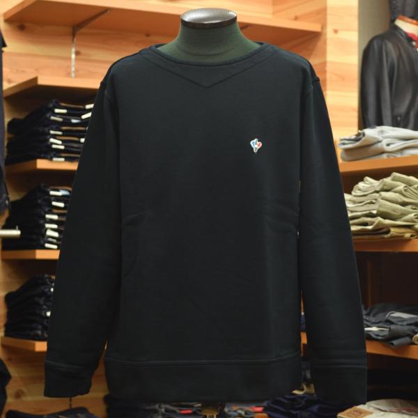 Arvor Maree (アルボーマレー) ボートネック スウェットシャツ ブラック