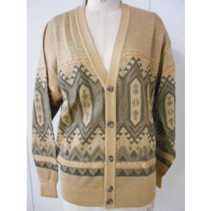 ウール50％　アクリル50％　メンズニットカーディガン