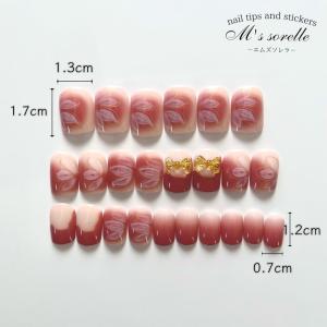 ネイルチップ 和 和柄 ショート ラウンド 韓...の詳細画像1