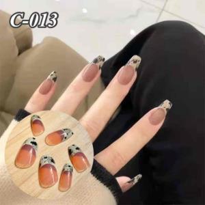 ネイルチップ 黒 つけ爪 レオパード ロング ...の詳細画像2