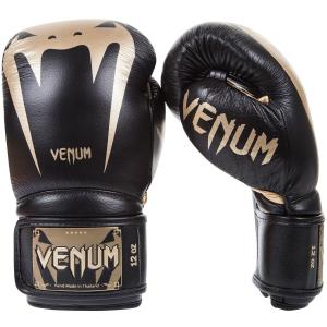 VENUM ボクシング グローブ GIANT 3.0 / Giant 3.0 Boxing Gloves （ブラック×ゴールド）//スパーリンググローブ ボクシング キックボクシング 本革 送料無料｜m-world