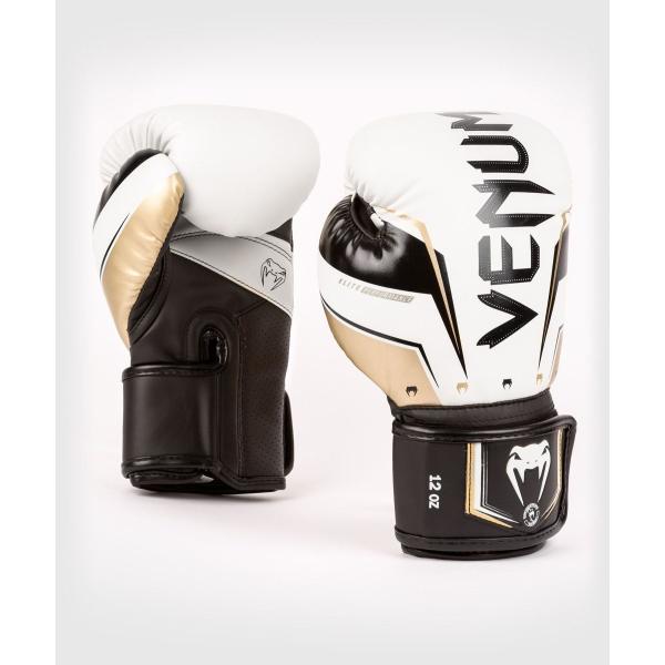 VENUM ボクシング グローブ ELITE EVO BOXING GLOVES (ホワイト×ゴール...