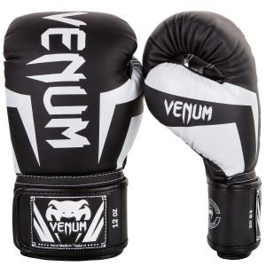 VENUM ボクシング グローブ ELITE BOXING GLOVES （ブラック×ホワイト） //スパーリンググローブ ボクシング キックボクシング フィットネス 送料無料｜m-world